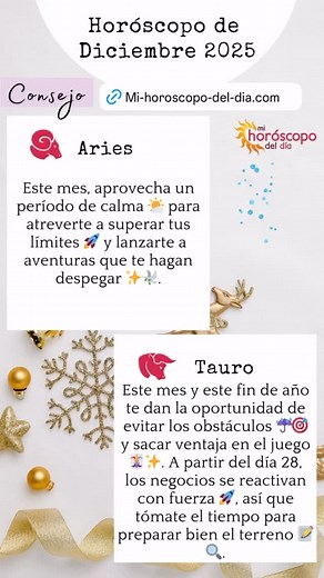 Horóscopo de Diciembre 💕💕💕 #astrología #horóscopo #astro #signo | Mi Horóscopo del Día