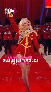 199K views · 782 reactions | Sabrina Carpenter aux Brit Awards 2025, retour sur l'ouverture avec Espresso  | Europe 2 | Facebook