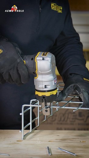 DeWalt 20V MAX XR Wire Mesh Cable Tray Cutter - This high-performance power tool was designed to quickly cut up to 6mm carbon steel and stainless steel wire, reducing burrs and the need for filing with blunted cuts. The tool’s compact, right angle design allows you to work in tight spaces and in multiple orientations using the 360° rotatable head with 4 detent positions. https://www.acmetools.com/dewalt-20v-max-xr-wire-mesh-cable-tray-cutter-brushless-cordless-dce158d1/885911782630.html | Acme T