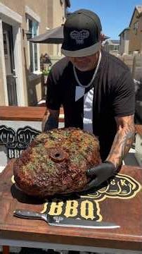 Smoked a 45 pound Steak to Medium Rare. You eating this?? #steakdinner #steak #beef #butcher