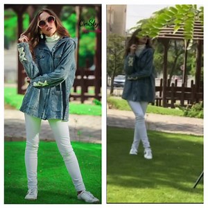 The light Hooded Jean Jacket American #onstylist #cairofashion #denimjacket #jacket#jeansjacket | OnStylist By Omnia Nabawi