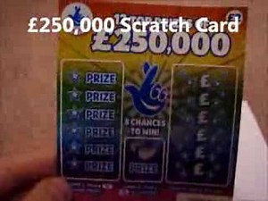 £250,000 UK National lottery winning scratch card