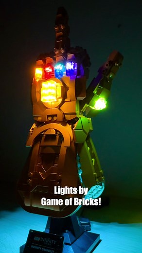 Infinity Gauntlet 🔥 Lights by @gameofbricks! Use code “legosforthesoul” for 30% off your order! #lego #afol #legomarvel #marvel #infinitygauntlet #legotiktok #legobuilder #legofan