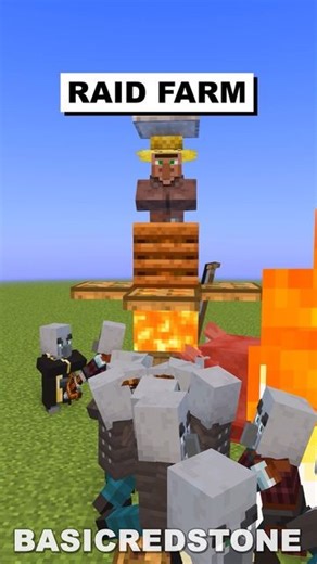 BasicRedstone | Minecraft Raid Farm! #minecraft #minecrafttutorial #minecraftfarm | Instagram