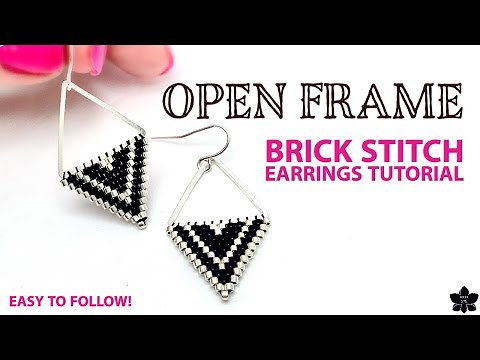 Triangle Brick Stitch Earrings Tutorial, DIY Beading Pattern