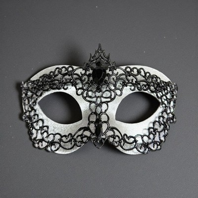 Mens masquerade mask, Black silver mask, Venetian mask, Prom mask, 2 in 1 mask | eBay