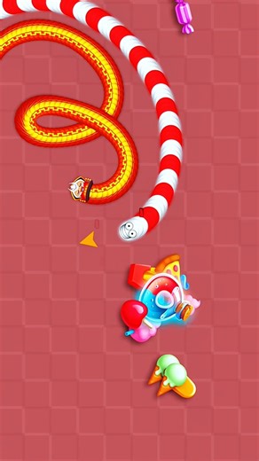 Red & White Giant Worm Got Massive Food! 😱🔥 | Worms Zone.io #shorts