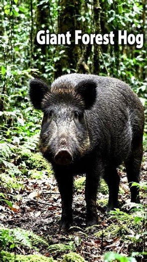 Giant Forest Hog — Large, shy pig of African forests.