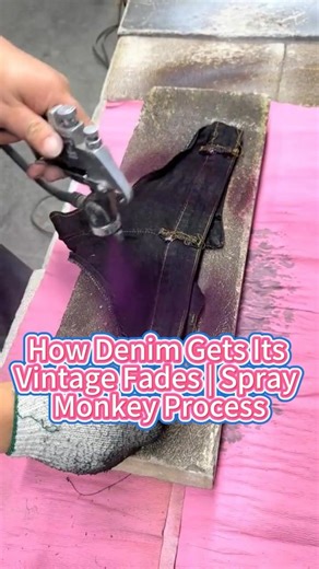 How Denim Gets Its Vintage Fades | Spray Monkey Process