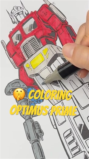 Coloring Optimus Prime in 40 Seconds | ASMR