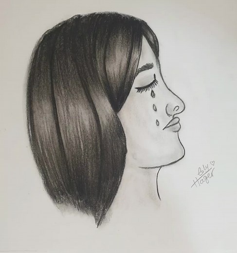 تعلم رسم فتاة حزينة بخطوات بسيطة