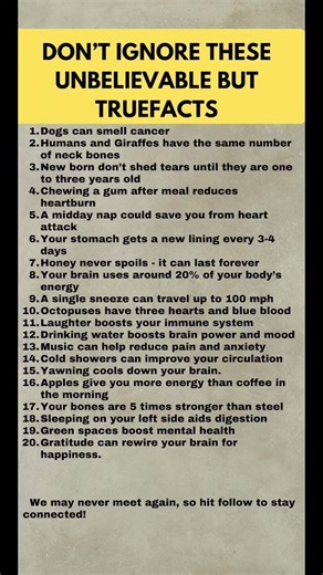 20 Unbelievable But True Facts About Your Body, Brain & Health #functionalhealth #welness #healthy