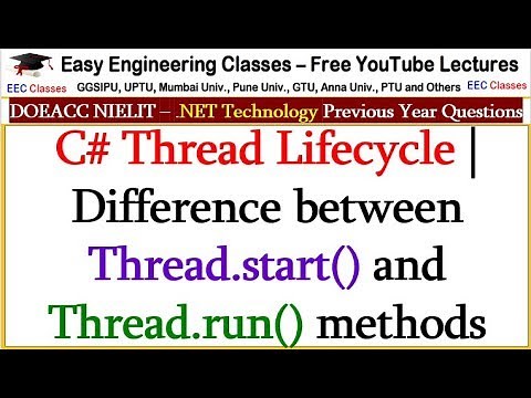 C# Thread Lifecycle | Difference between Thread.start() and Thread.run() methods