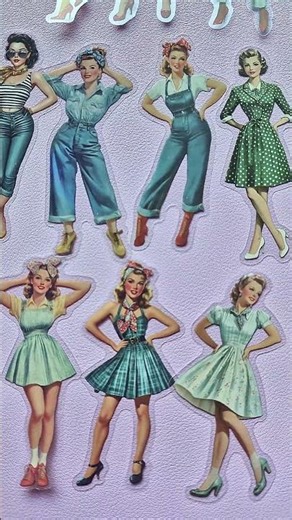 Vintage Pin-Up Fashion Stickers You Need to See ✨ | Retro Outfit Aesthetic (Part 2)