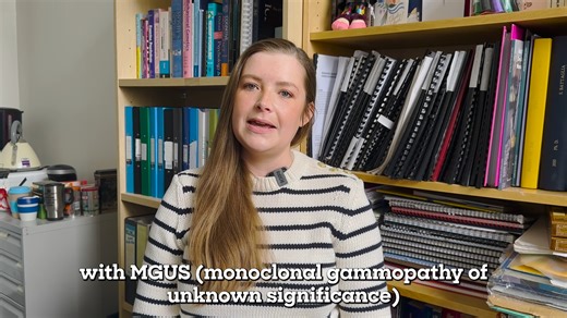 It’s Myeloma Awareness Week and we want to showcase some of the vital research that you help us to fund 🔬 Meet Chris and Sarah. Sarah was diagnosed with a condition called MGUS (monoclonal gammopathy of undetermined significance) in her twenties. A very small number of people with this condition can go on to develop the blood cancer myeloma. Chris is studying why some types of MGUS develop into myeloma and is looking at whether it might be possible to prevent this happening. Thank you to Sarah 