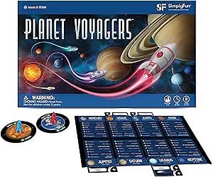 SimplyFun Planet Voyagers - Astronomy Children’s Game - Helps Teach Reading & Science Skills - 3rd to 5th Grade Level - 2-5 Players, for Ages 8 & Up