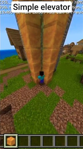 Simple Minecraft Elevator in 30 Seconds⬆️No Redstone Elevator 😎 | Minecraft Trick #minecraft#shorts