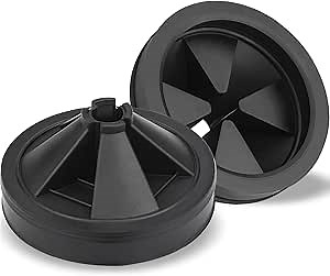 Garbage Disposal Splash Guards, 2pcs 3 3/8"Removable Garbage Disposal Rubber Drain Insert, Replacement Waste Food Garbage Disposal Parts for Waste King Whirlaway and GE Models(Black)