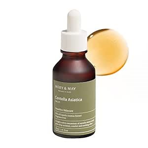 Mary&May Centella Asiatica Serum - 95% of Cica Extracxt for Instant Skin Soothing, Regeneration, and Elasticity Improvement - Korean Face Serum, Fragrance-Free, 1.01 fl.oz.