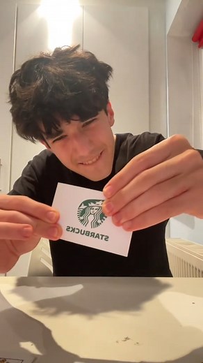 How did I stretch the ink on this card??? #magic #magician #cardtrick #slightofhand #starbucks | Ollie.the.magician