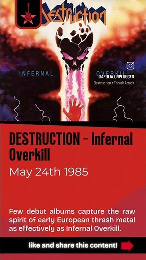 DESTRUCTION - Infernal Overkill (1985) #Destruction #Thrash #GermanThrash #80sMetal #Metal