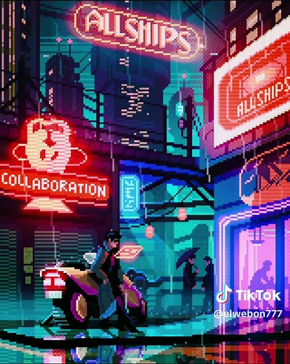 Fondo de Pantalla Neon Pixel Art para PC 4K