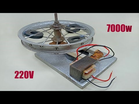 How to Electricity generator homemade infinite energy with magnet wheel transformer