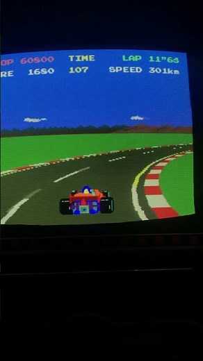 Classic Atari Pole Position real arcade machine qualifying lap