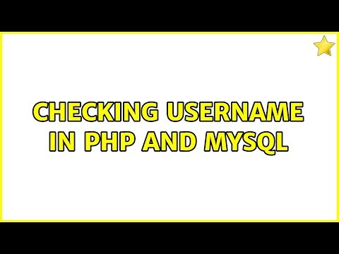 Checking Username in PHP and MySQL