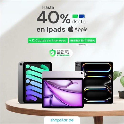 Hasta 40% en tablets