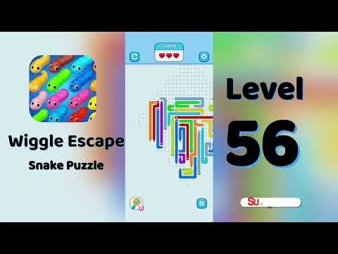 🎮 Wiggle Escape Level 56 Walkthrough | Snake Puzzle Challenge 🐍 | SolutionGuruji