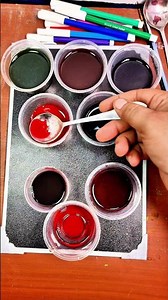 Color Red Black Mixing ASMR | Satisfying Art Fun #art #asmr #colors #viral