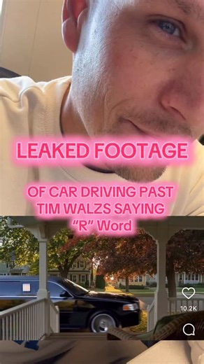 BREAKING LEAKED PORCH CAMERA FOOTAGE OF CAR DRIVING PAST TIM WALZ CALLING HIM THE “R” WORD #trump #maga #trending #viral #breakingnews | Dennis Doan Jr.