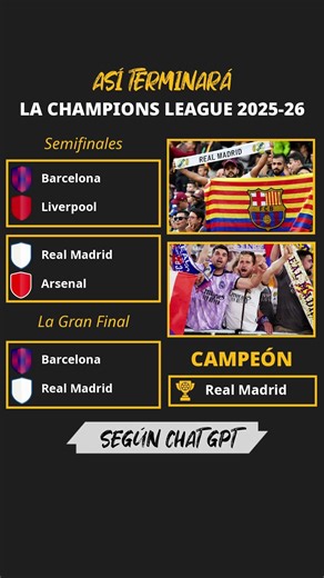 🤖 Hemos pedido a CHATGPT que nos simule lo que resta de la Champions 2025/26