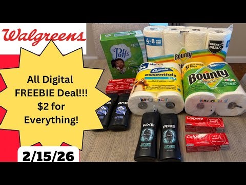 Walgreens All Digital Deals - Freebie Deal - Entire Order only $2!!!! 2/15/26 #walgreensdeals
