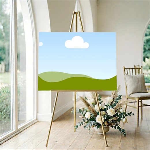 Horizontal Bohemian Sign Mockup, Landscape Welcome Signage, Canva Smart Frame + JPG, Digital Download - Etsy