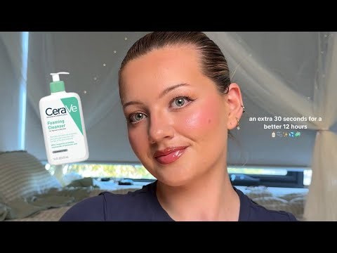 an extra 30 seconds with the @cerave foaming cleanser for 12 hours of shine control 🧴🫧