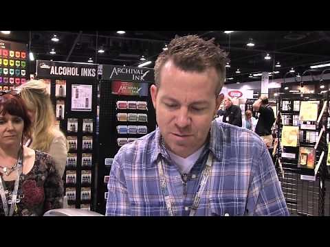 Tim Holtz Ranger Demo - Sticky Embossing Powder with Foils - CHA 2015