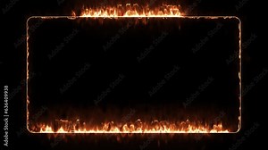 fire frame on alpha background