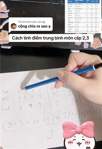 Cách Tính Điểm Trung Bình Môn Cấp 2,3