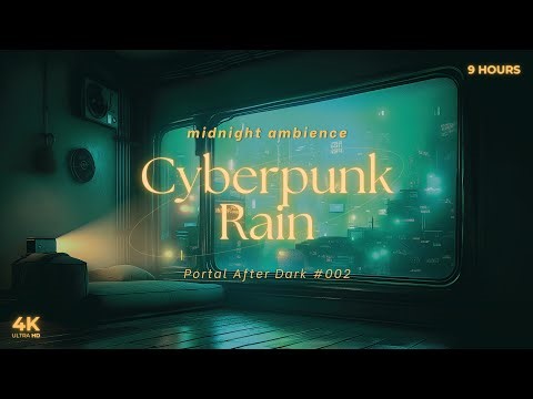 Cyberpunk Rain Window Projector - 9 Hours Blade Runner Ambience for Sleep, Study & Focus | 4K