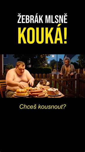 Žebrák mlsně kouká na tlusťocha … 😳
