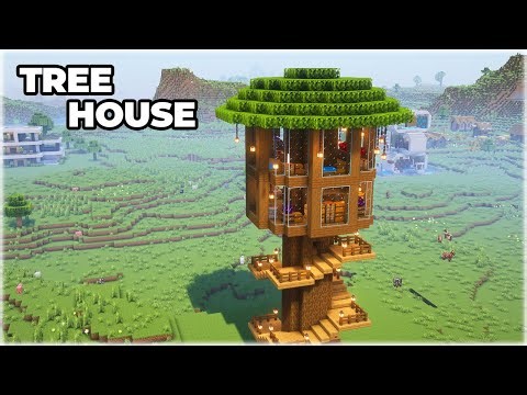 How to Build Best Tree House in Minecraft Tutorial