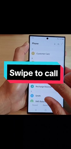 0026 Swipe to call and text #swipetocall #swipegusture #callshortcut #phoneapp #phoneappsetting