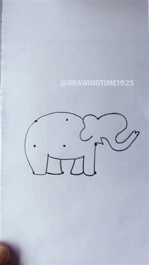 How to draw Elephant from 9 dots #elephantdrawing #easydrawing #drawingtime