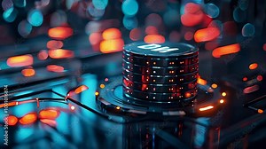 Photo Realistic Database Icon Logo Featuring DM&A Letters - Perfect T-shirt Design for Database Management and Structured Data Representation