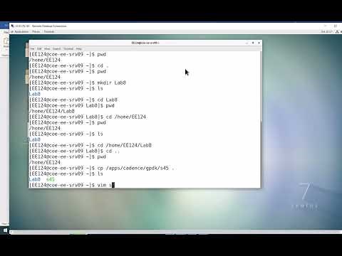 Lab 8, 1) Linux Commands and Cadence Spectre Setup