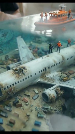 diorama of the plane crash tragedy #classicminiature #diorama #miniature #lego #dioramaindonesia