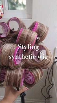 Styling synthetic wig #wigs #wigtutorials #alopecia #syntheticwig #hairloss