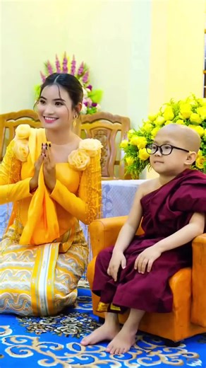 Cute Buddhist novice from Myanmar